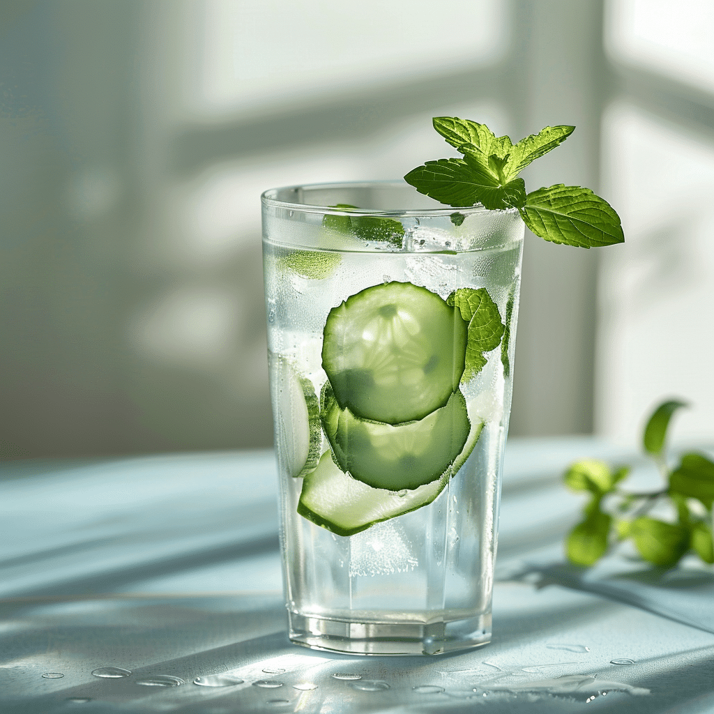 Japanese Water Recipe: Your Easy Path to Natural Weight Loss 8 A pastel-colored Calpis drink with mint leaves and cucumber slices