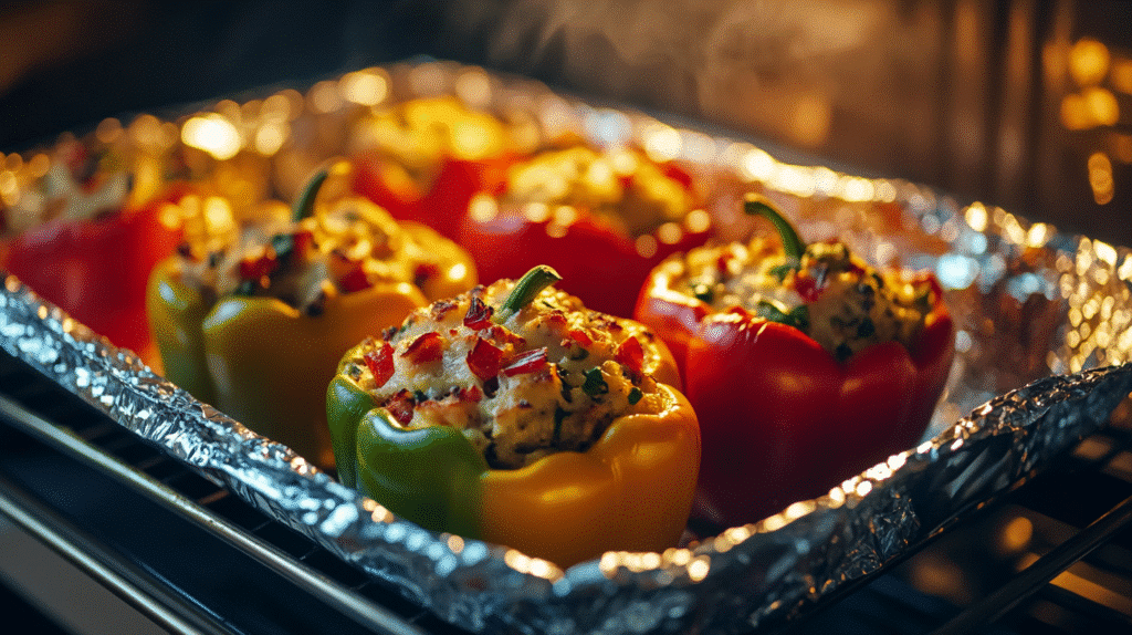 Healthy Stuffed Peppers You’ll Want Every Night | Easy Weight-Loss Recipe stuffed peppers Baking healthy stuffed peppers covered with foil