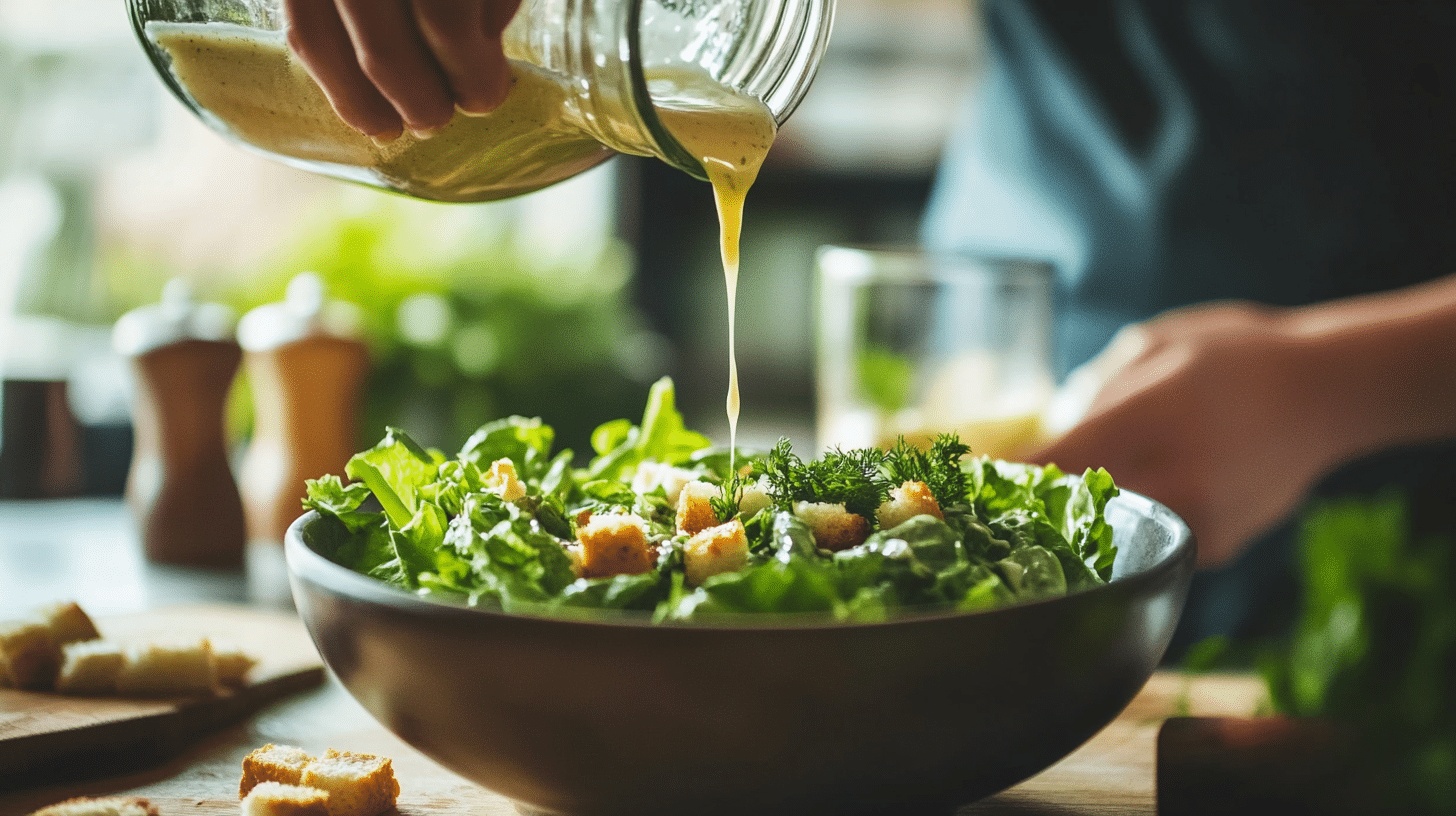 Flavor-Packed Gluten-Free Salad Dressings Made Easy Gluten-Free Salad Dressing Flavor-Packed Gluten-Free Salad Dressings Made Easy u7641961119 Gluten free Caesar dressing being poured over rom e991bdf6 c08b 4865 8103 3bfef42f7643 2