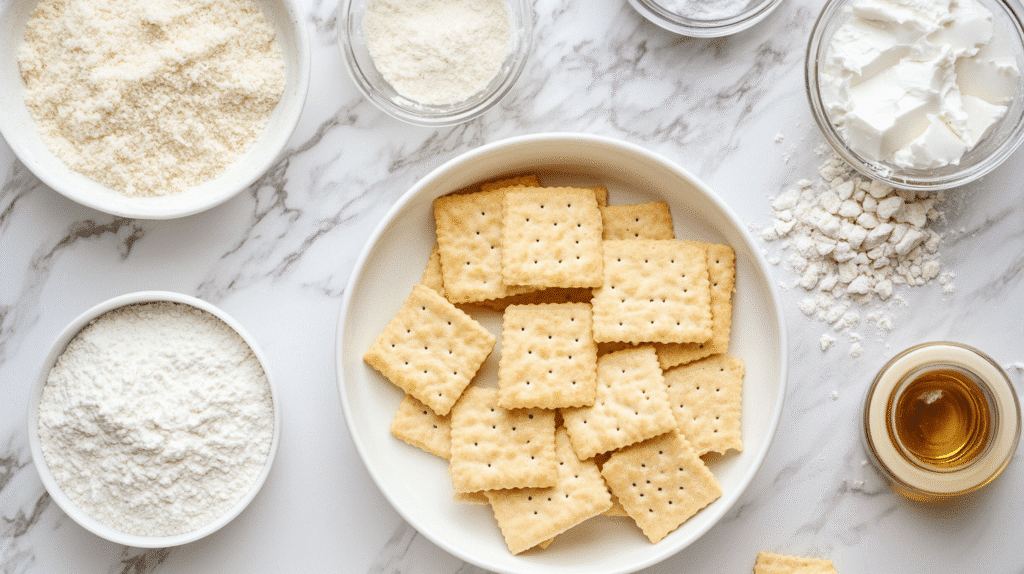 Snack Smarter: Best Gluten-Free Crackers & Easy Recipes Gluten-Free Crackers Ingredients for homemade gluten-free crackers on a marble countertop