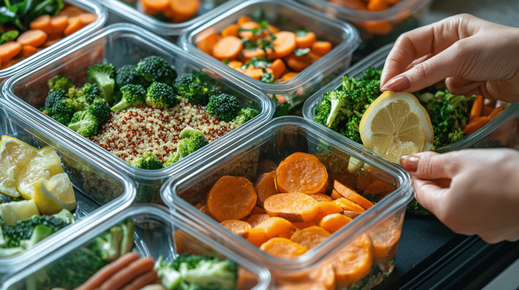 Japanese Sweet Potato - The Ultimate Guide to Flavor, Nutrition & Cooking japanese sweet potato Assembling Japanese sweet potato meal prep bowls with colorful ingredients