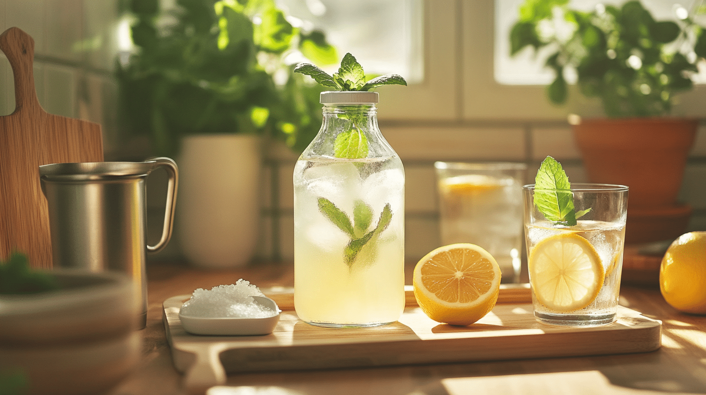Final presentation of homemade sugar-free electrolyte drink