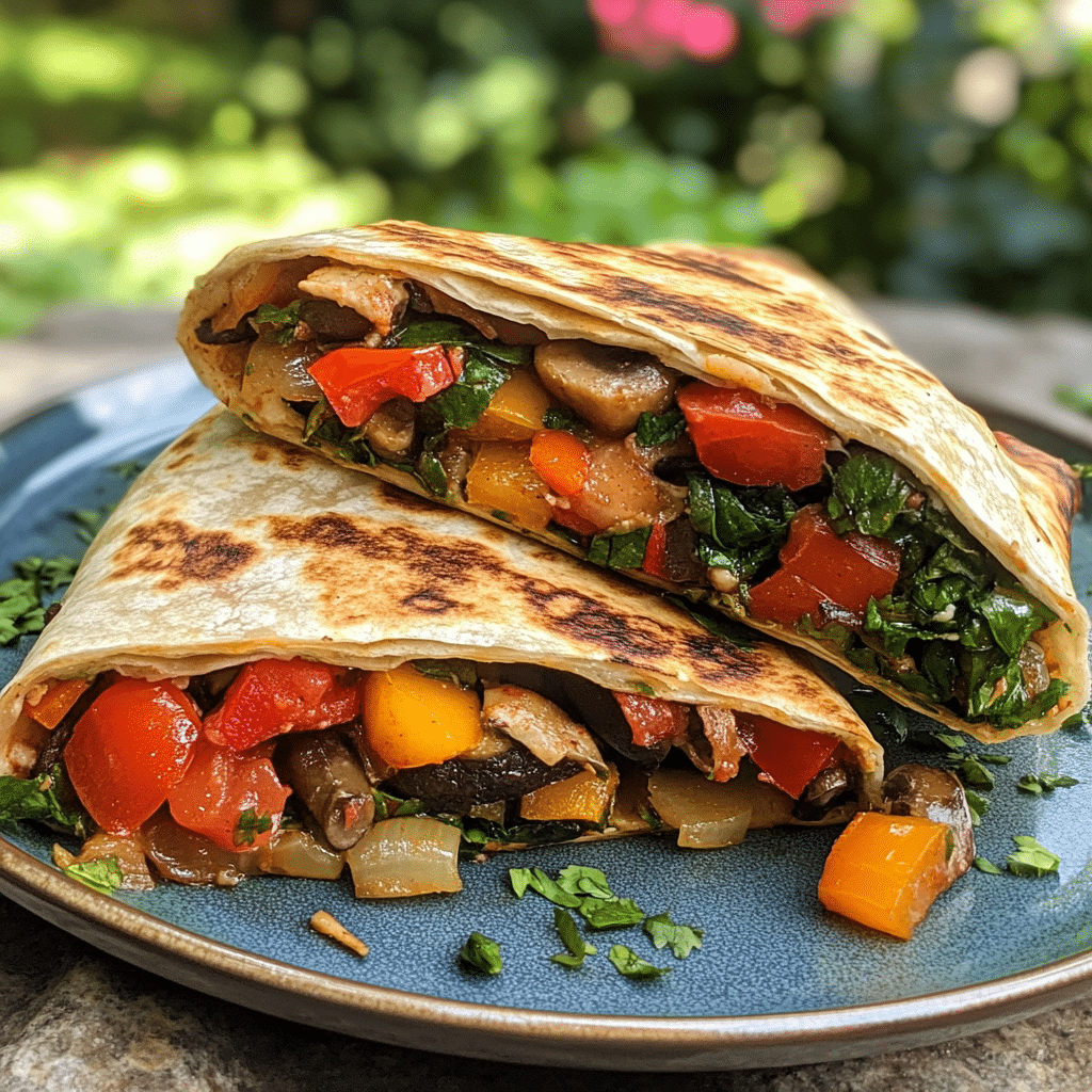 Irresistibly homemade Fajita Seasoning You Can Make at Home Today fajita seasoning Vegetable fajita wrap cut in half showing colorful fillings